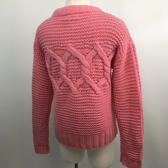 Banana Republic Pop Pink Sweater Crew Knit Size M - Picture 4 of 6
